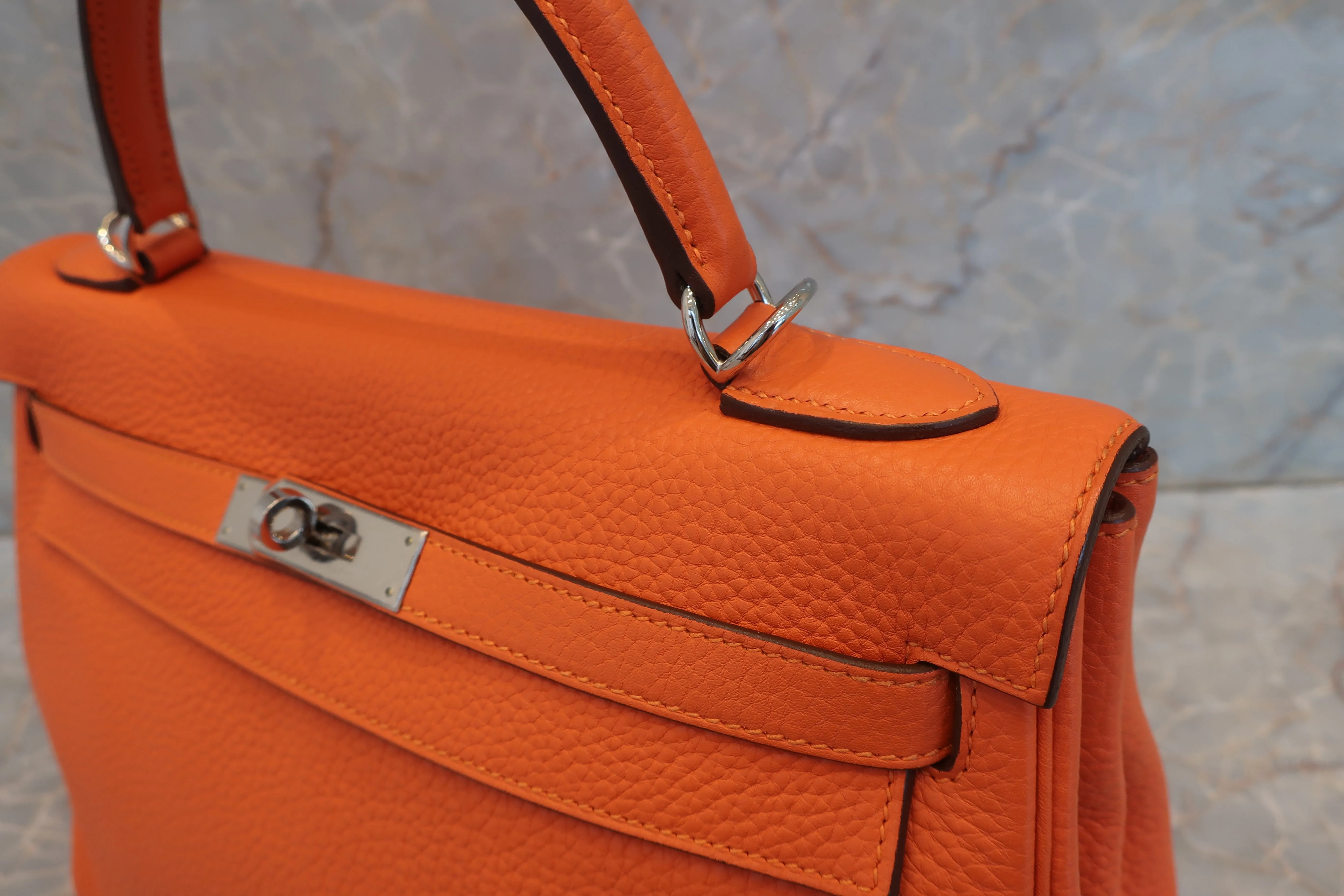 HERMES／エルメス ケリー32 トリヨンクレマンス フー □R刻印 ショルダーバッグ 600080123