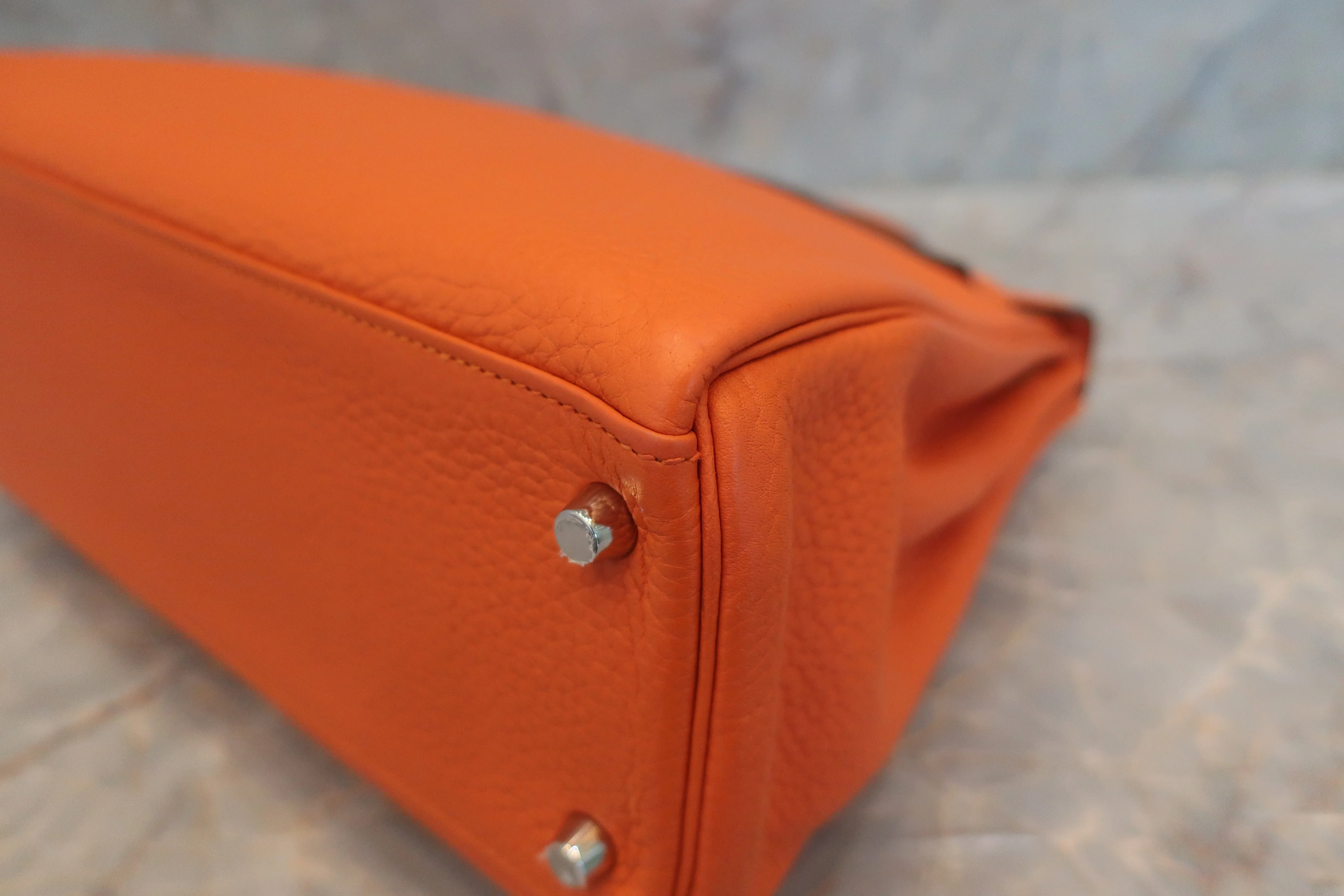 HERMES／エルメス ケリー32 トリヨンクレマンス フー □R刻印 ショルダーバッグ 600080123