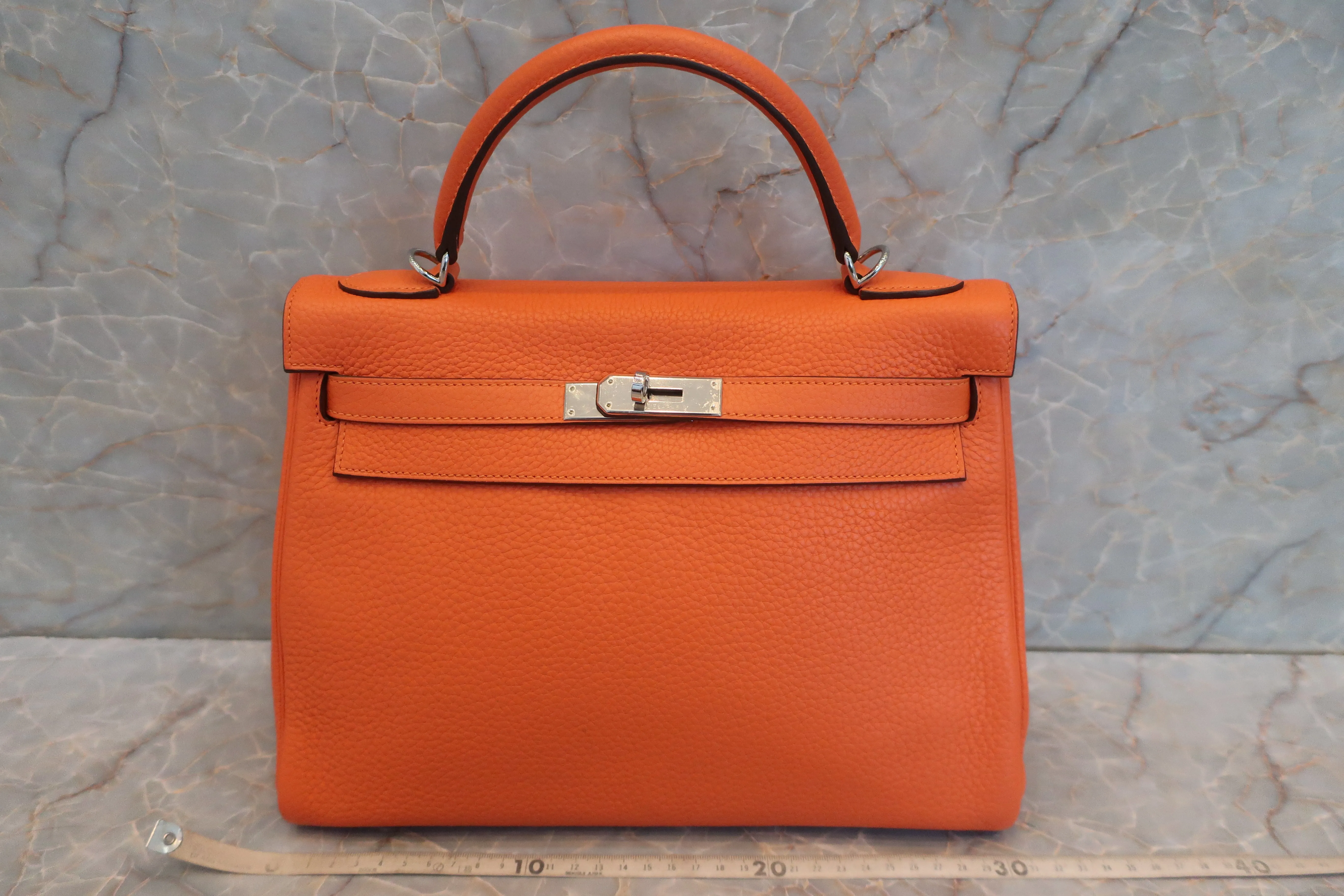 HERMES／エルメス ケリー32 トリヨンクレマンス フー □R刻印 ショルダーバッグ 600080123