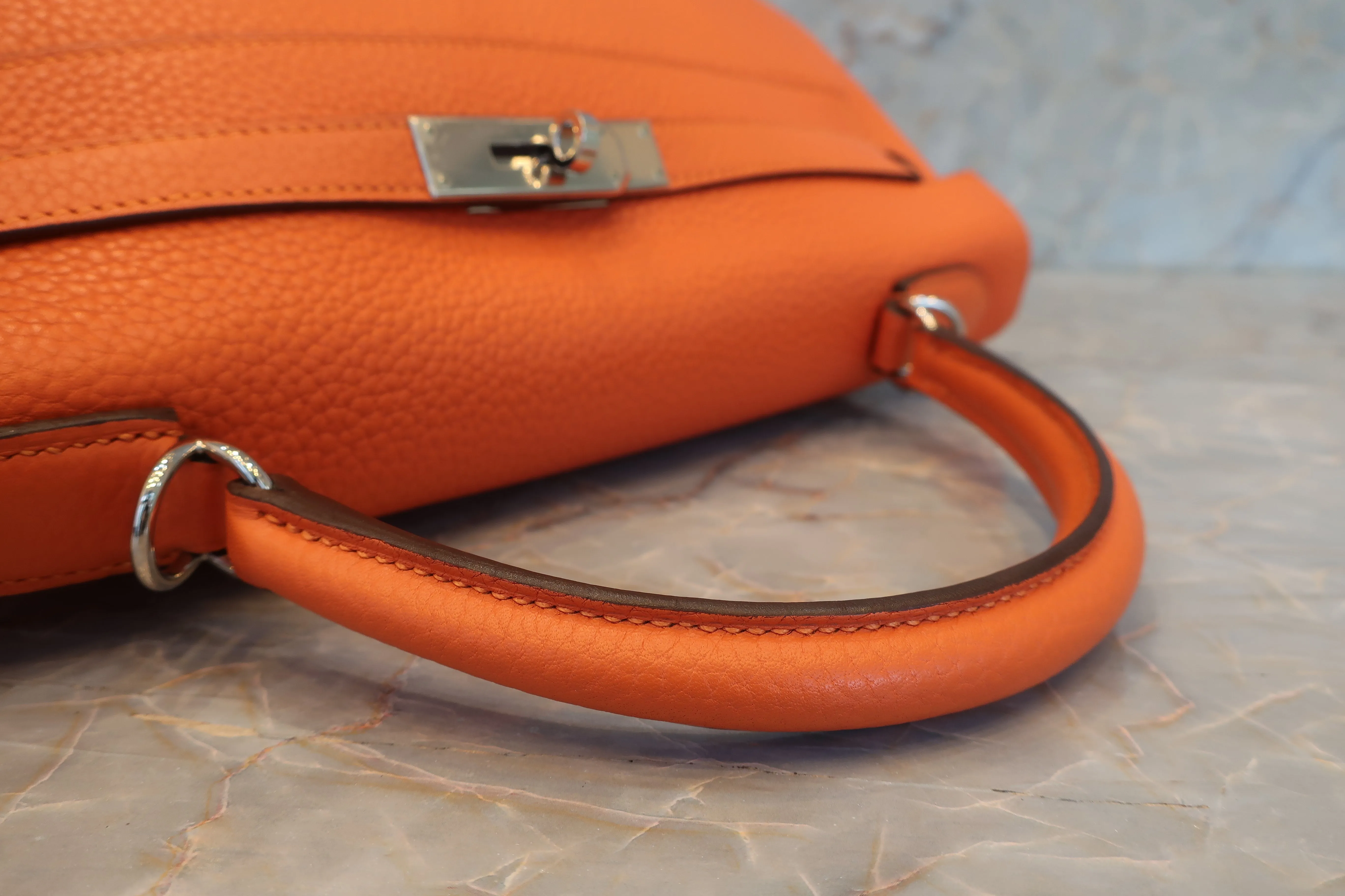 HERMES／エルメス ケリー32 トリヨンクレマンス フー □R刻印 ショルダーバッグ 600080123