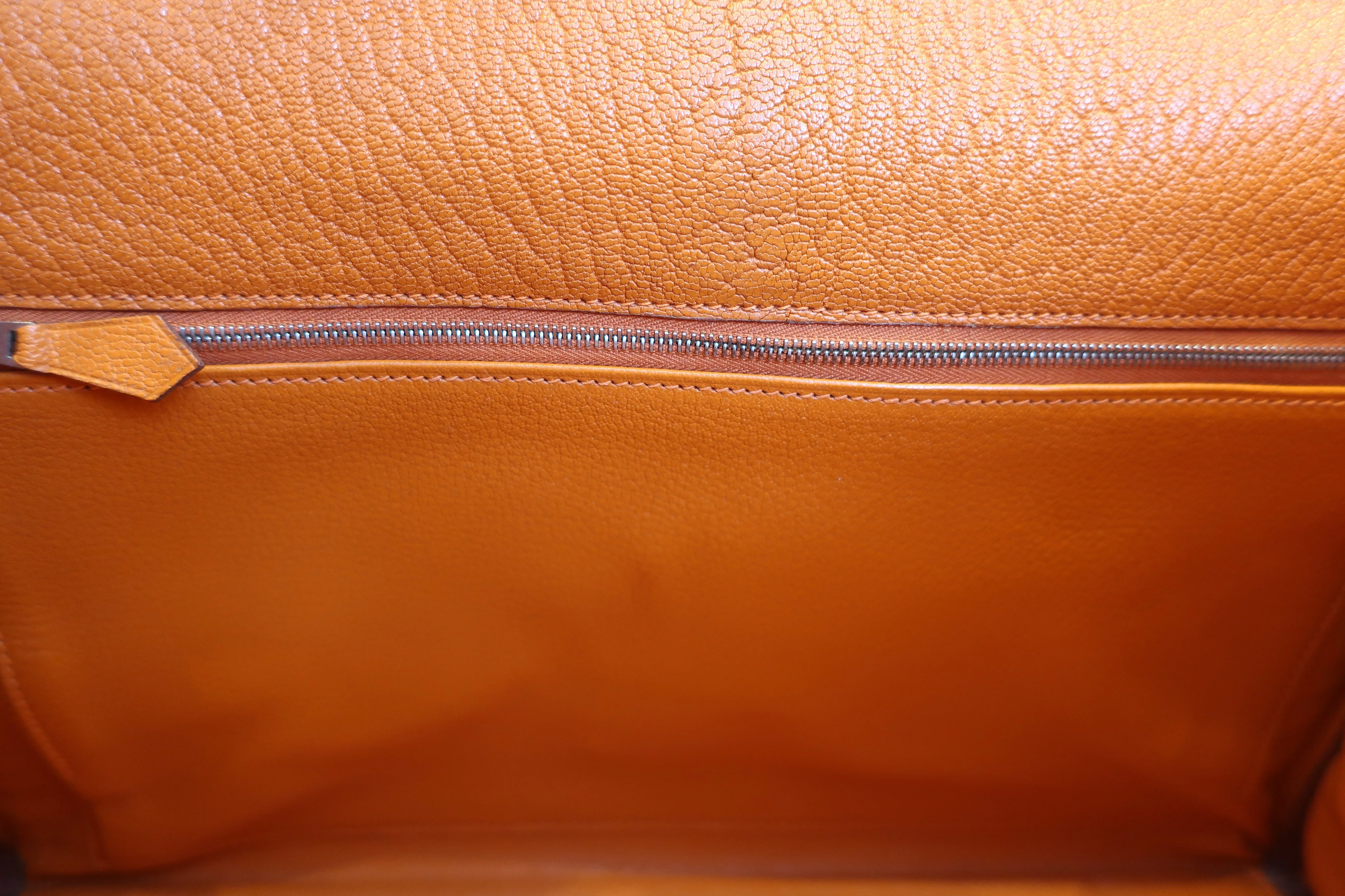 HERMES／エルメス ケリー35 シェーブル オレンジ □H刻印 ショルダーバッグ 600080135