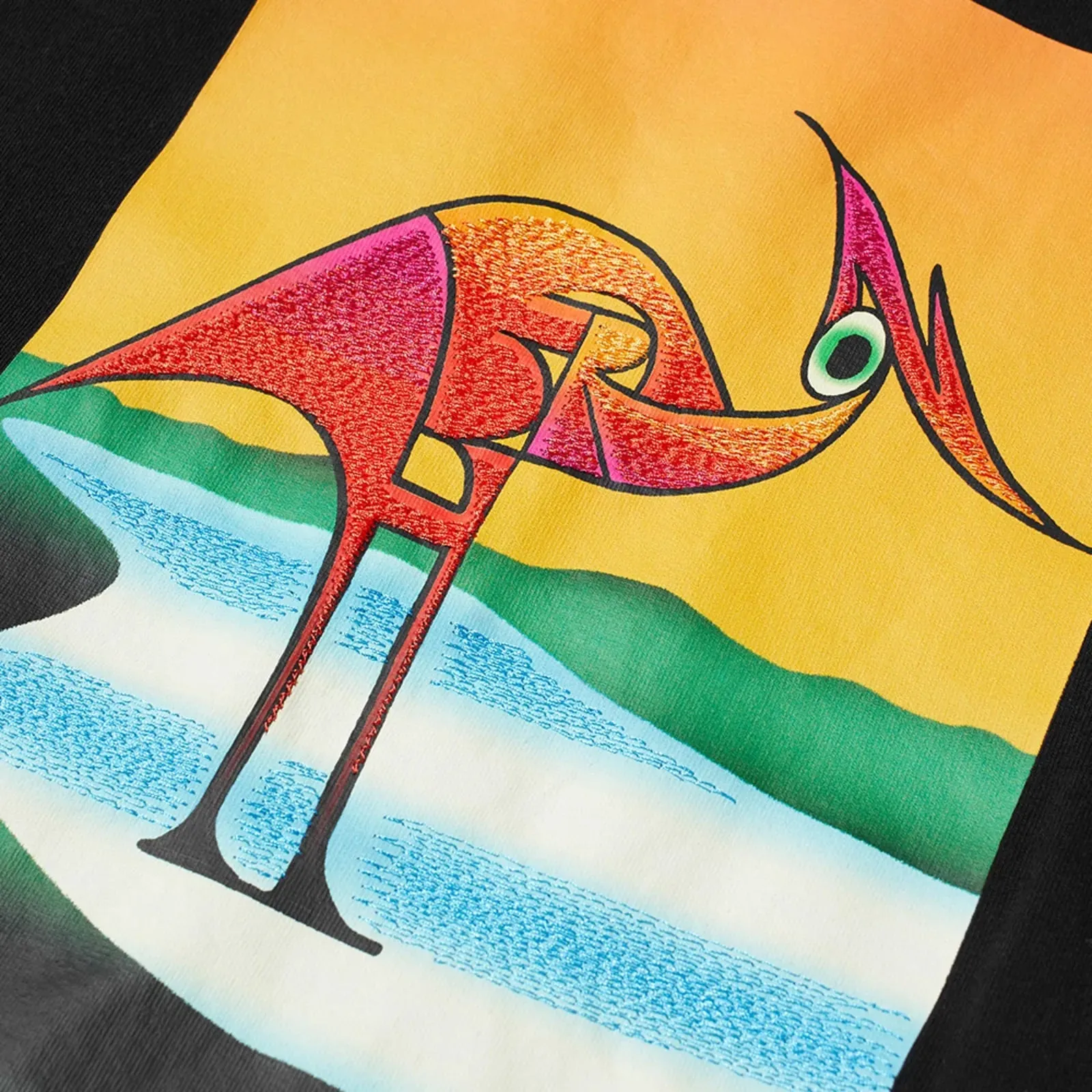 Heron Preston Heron Abstract Oversized T-Shirt Black Orange