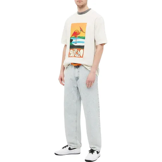 Heron Preston Heron Abstract Oversized T-Shirt White Orange