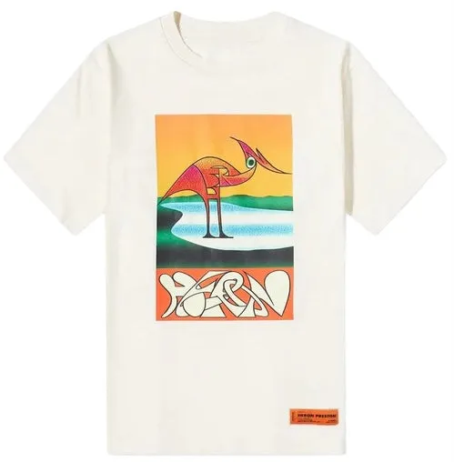 Heron Preston Heron Abstract Oversized T-Shirt White Orange