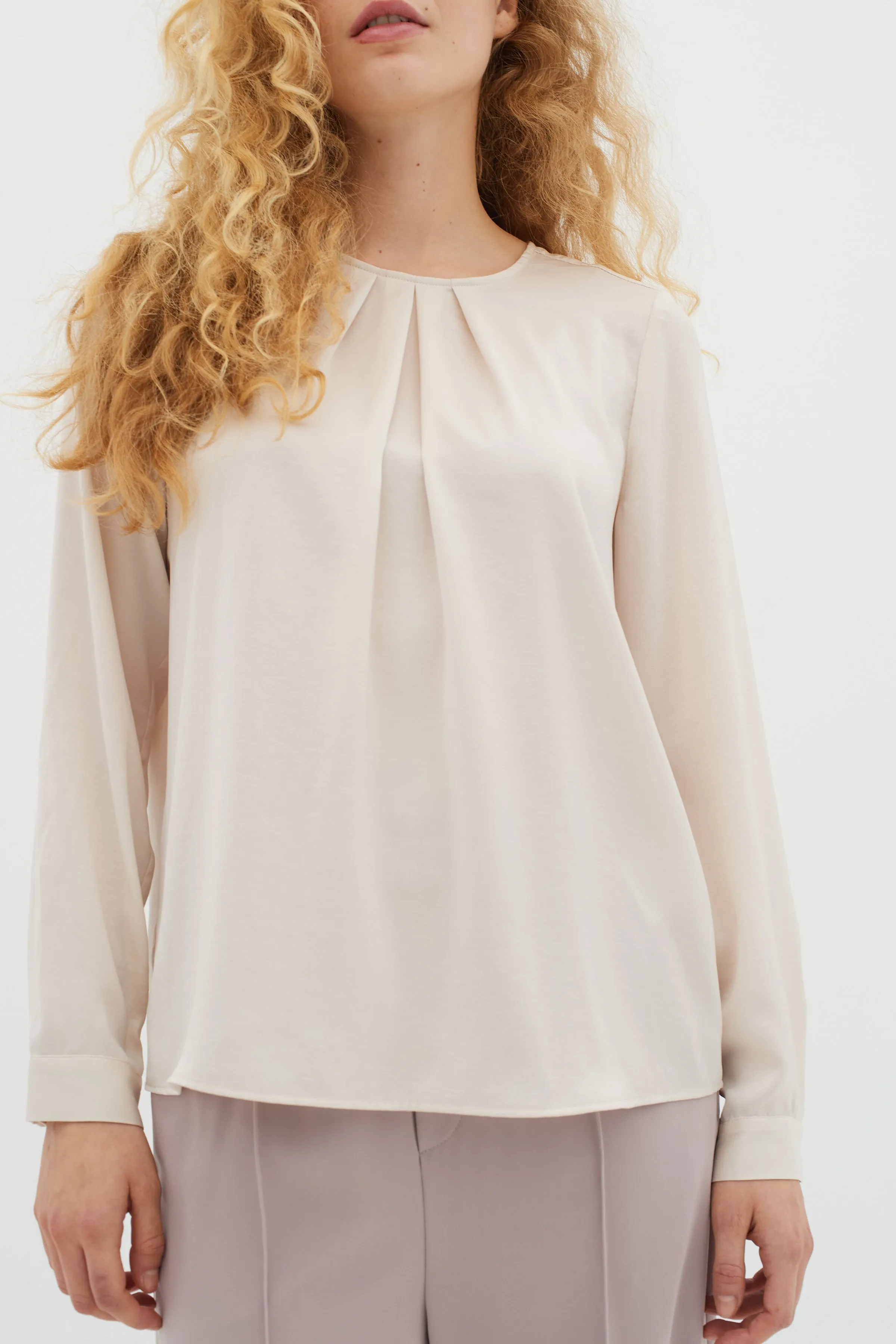 Inwear Dota Pleat Detail Blouse In Cream