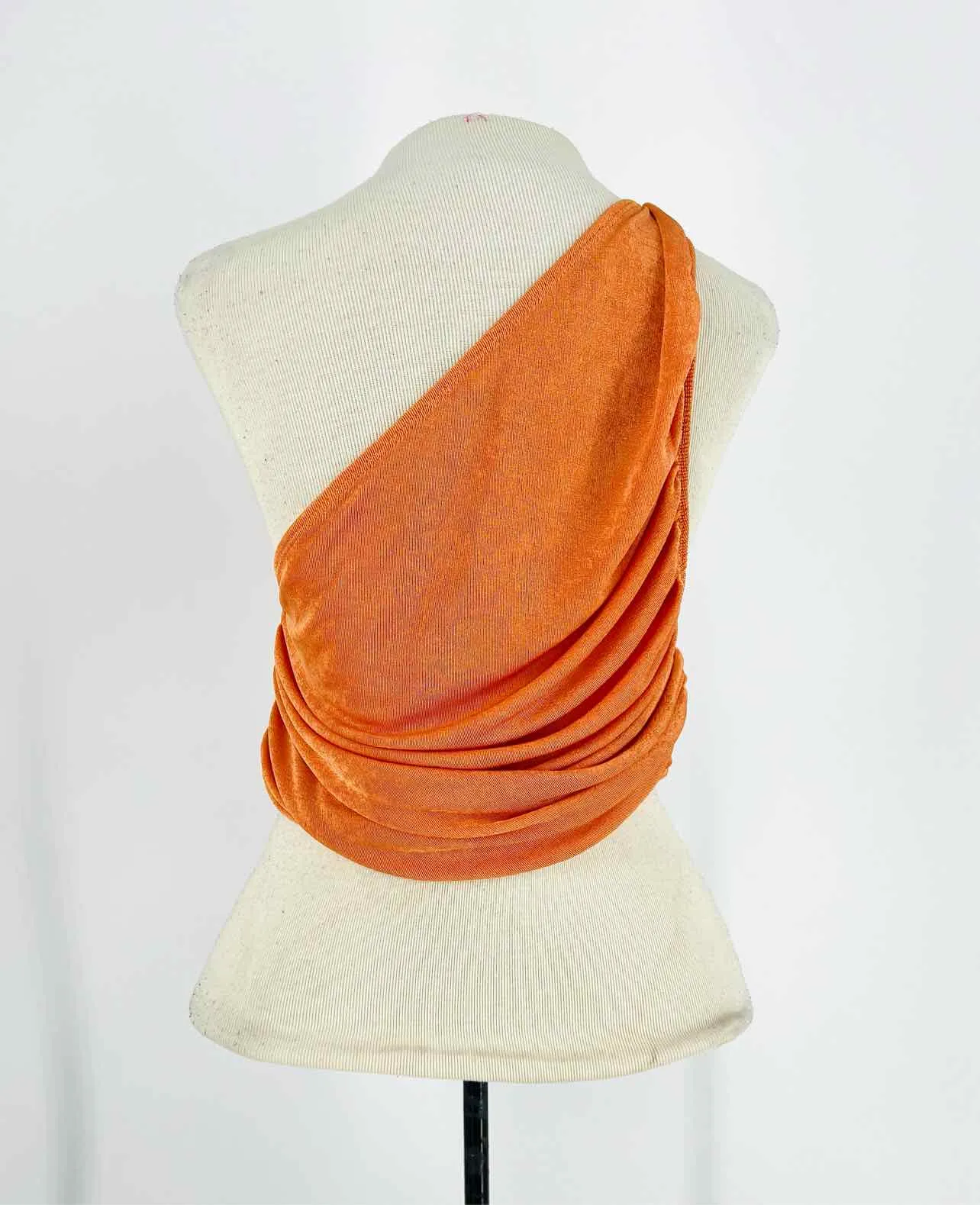 Lioness Size M Orange One Shoulder Ruched Tops Top-Sleeveless