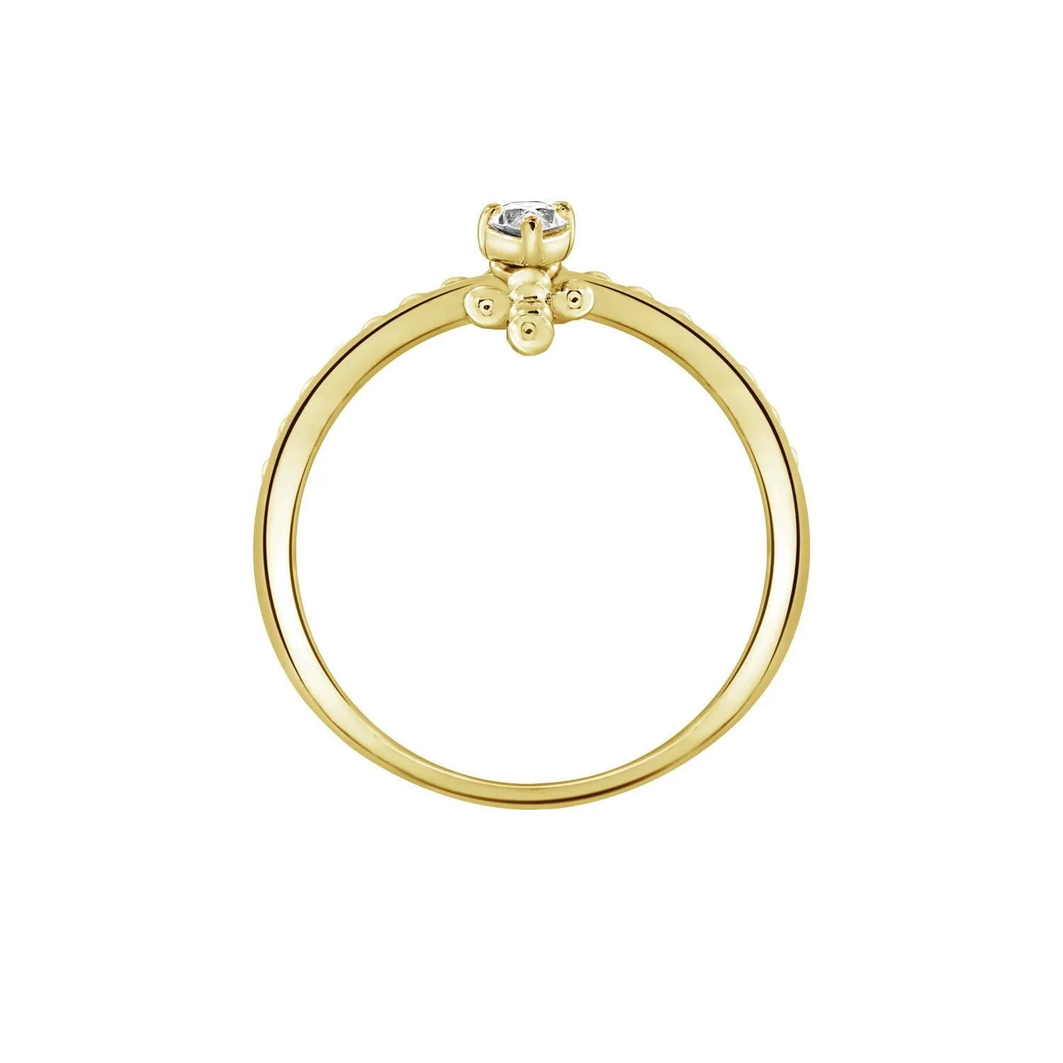 Mini Beaded Cross Charm Ring