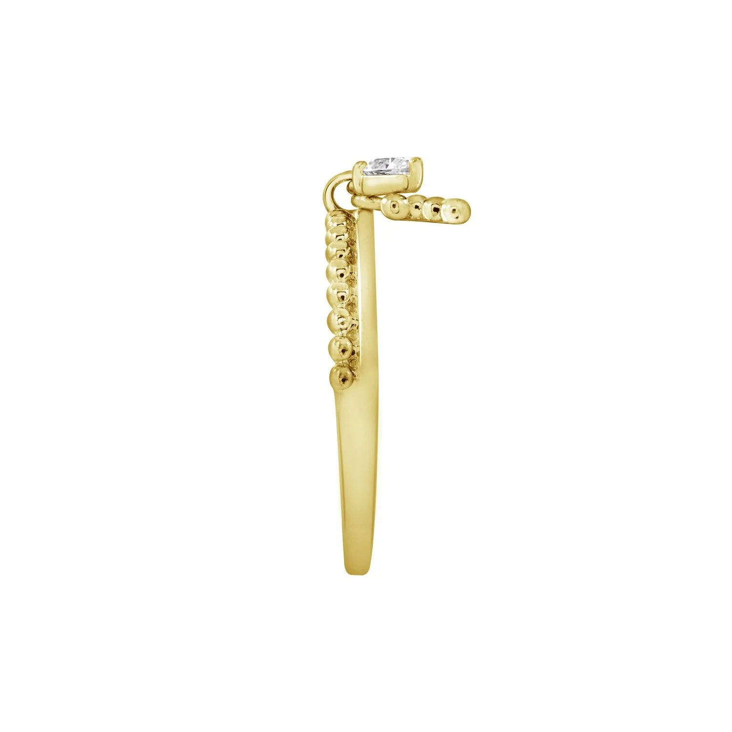 Mini Beaded Cross Charm Ring