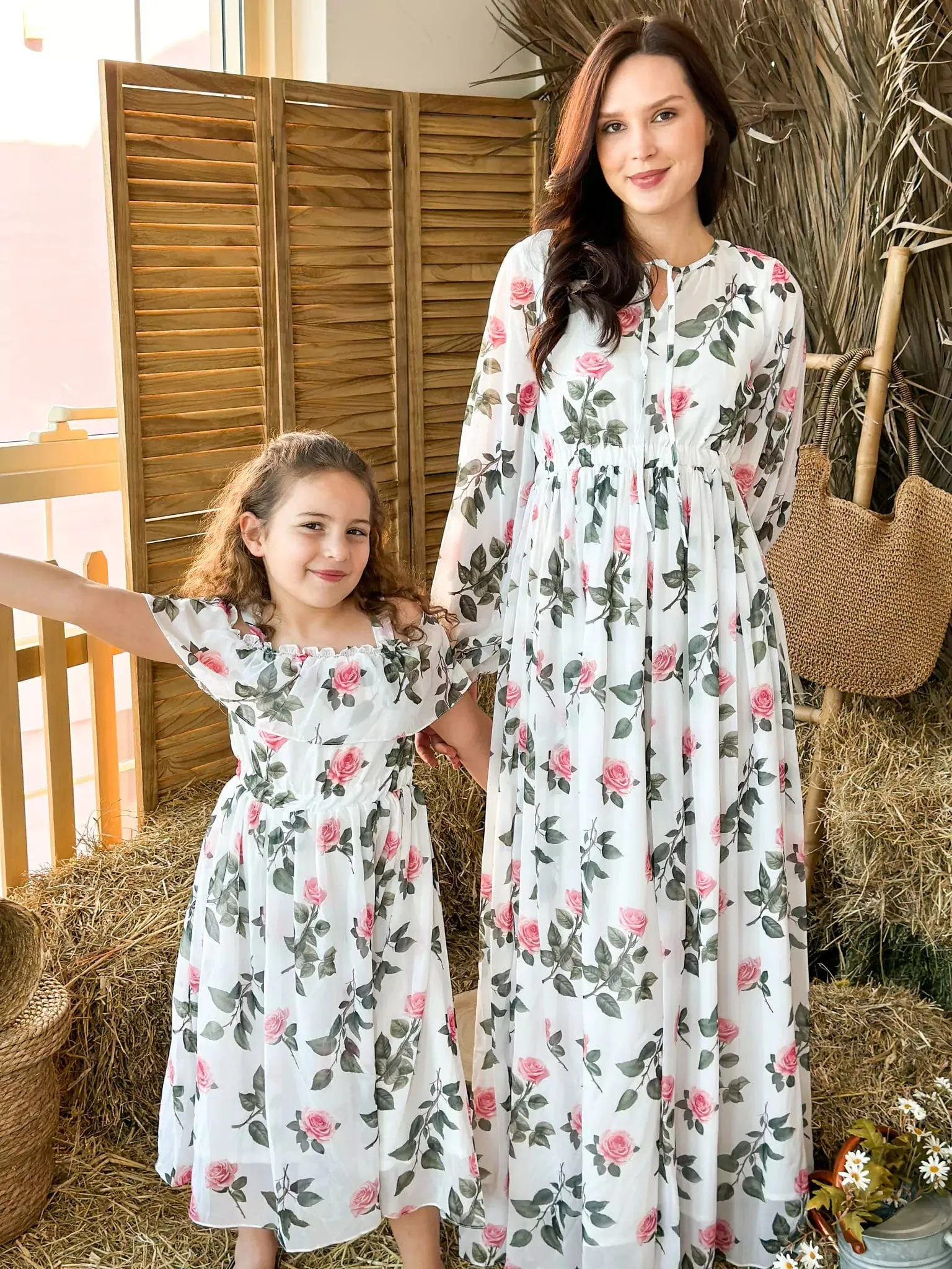 Mini Pink Porcelain Floral Long Dress