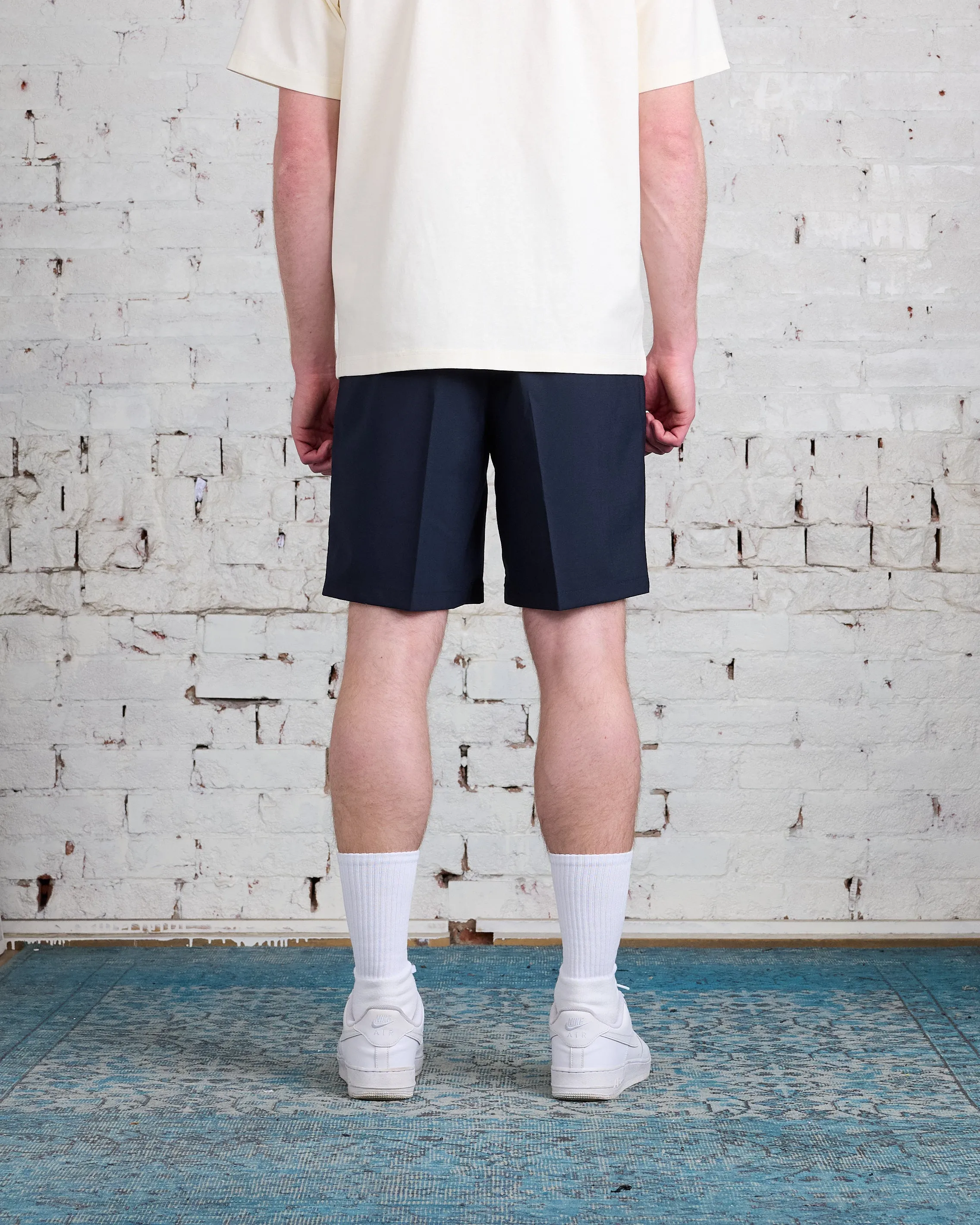 Norse Projects Benn Light Wool Pleated Short Dark Navy