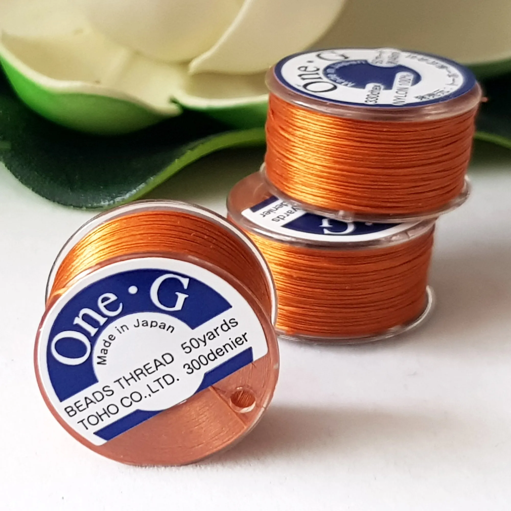 One-G Orange Beading Thread (50 Yards) Toho | PT-50-15 | Jewellery Making Supply