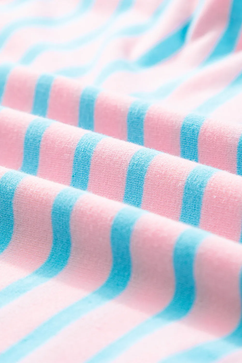 Pink Stripe Round Neck Tank Top