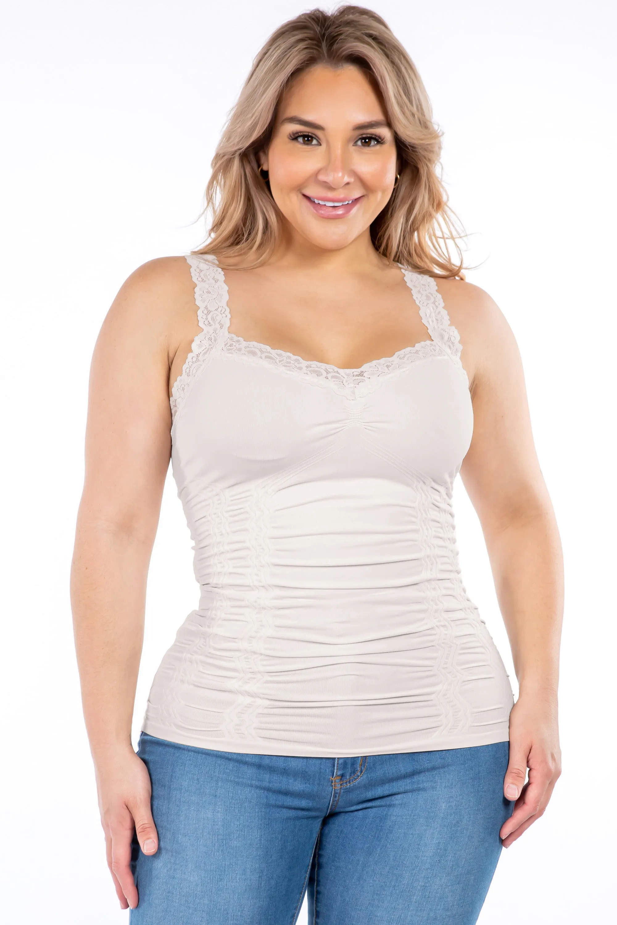 Seamless Corset Camisole with Lace