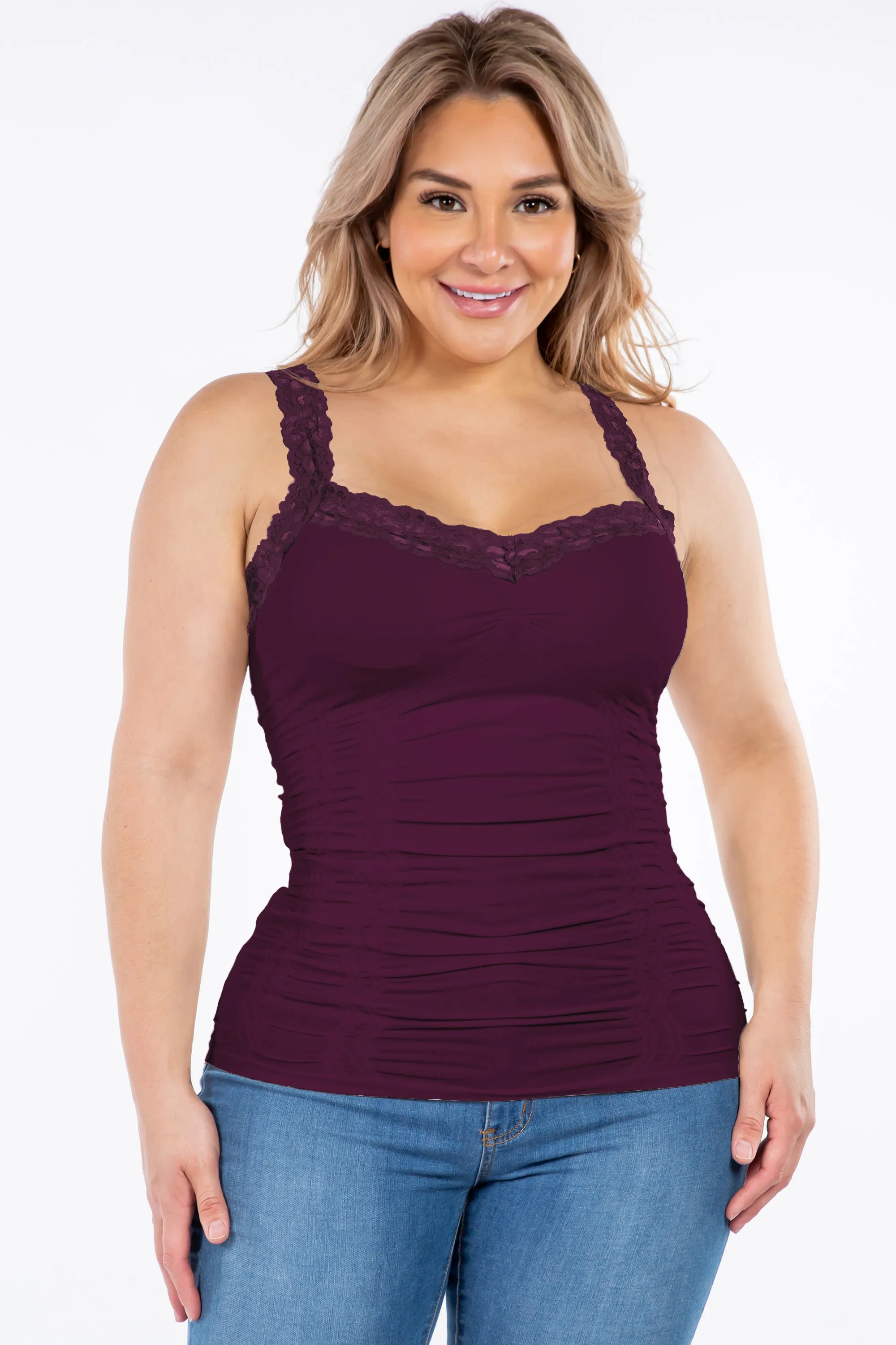 Seamless Corset Camisole with Lace