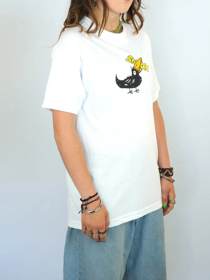 Snack Skateboards - Blackbird Tee Shirt - Heavweight Cotton - White