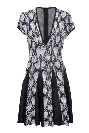Snakeskin Jacquard Dress