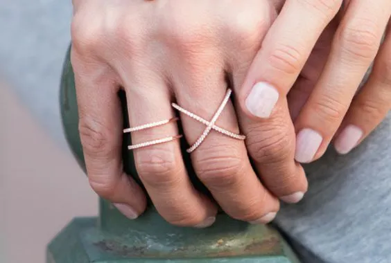 Sterling Silver CZ Criss Cross Ring
