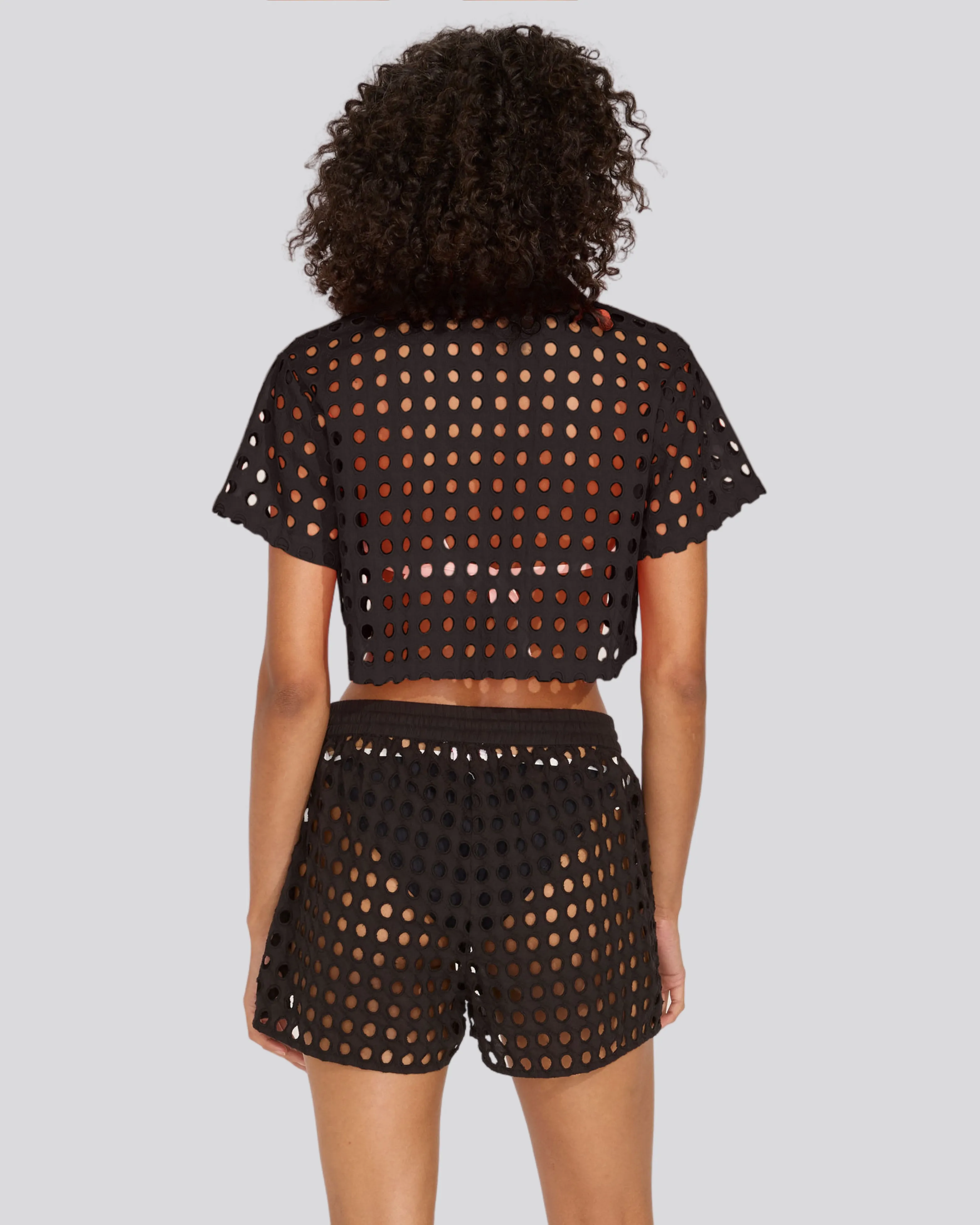 The Eyelet Cropped Cabana Shirt