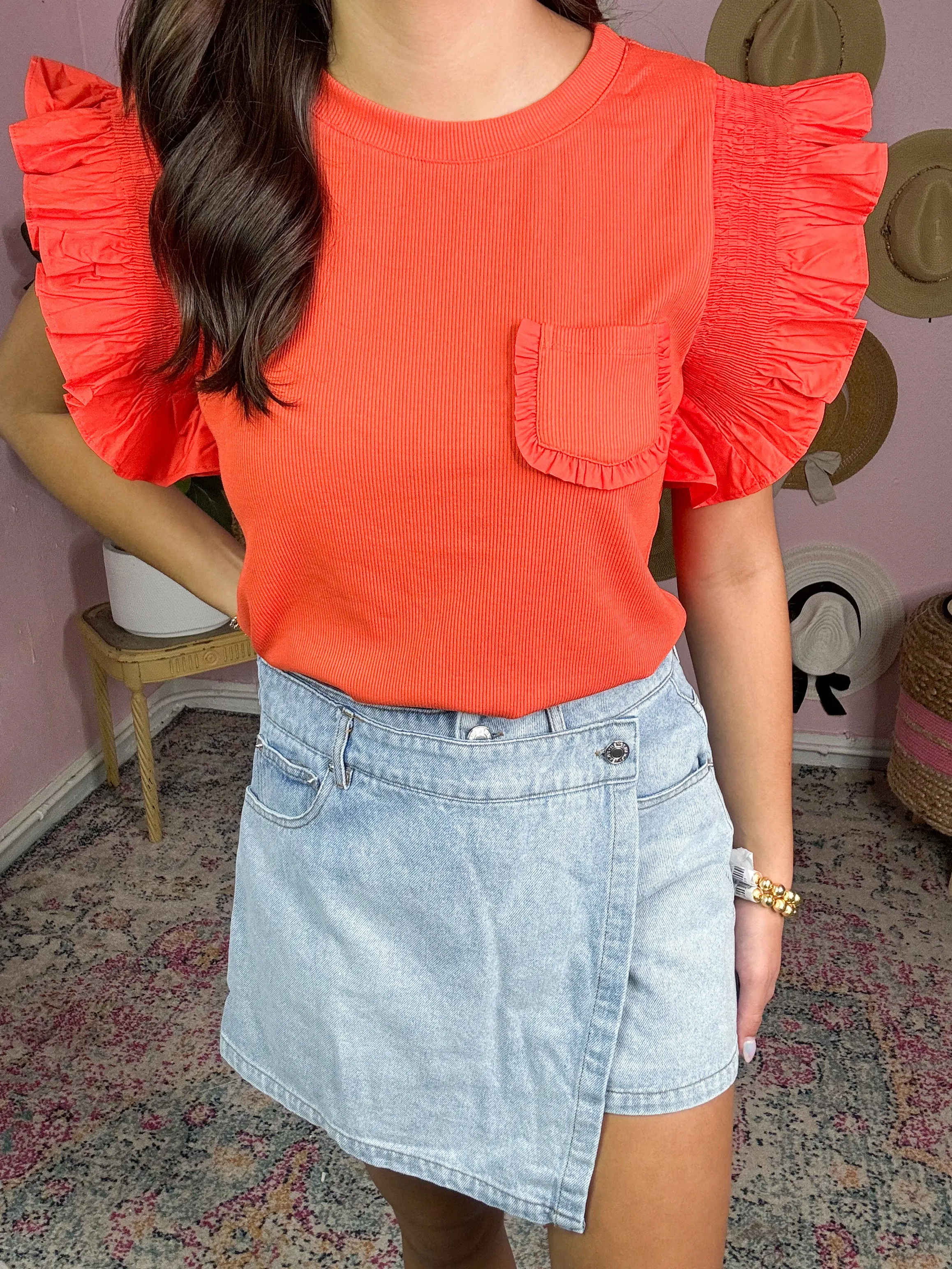 The Red Ruffle Top