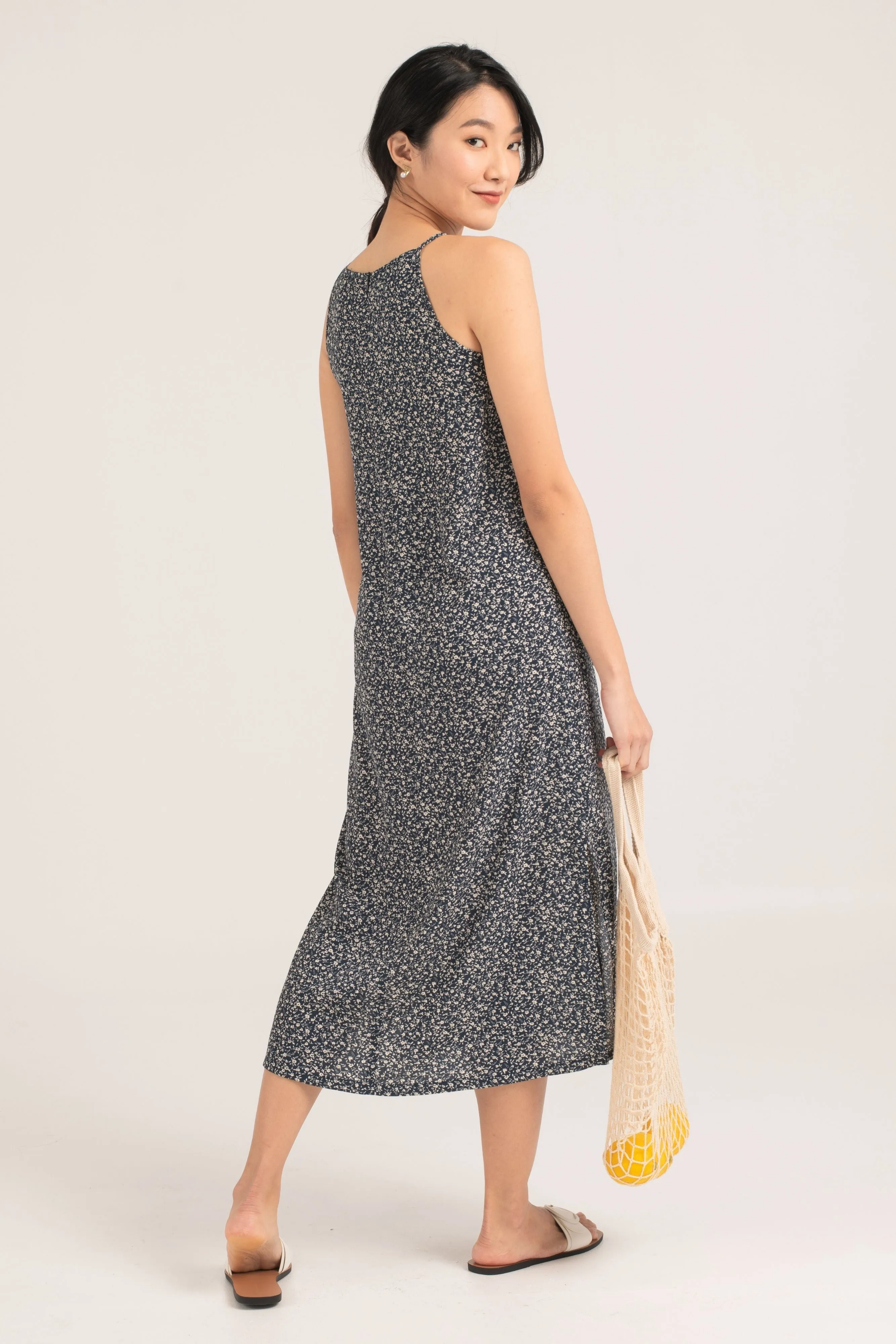 Trella Floral Maxi Dress in Blue