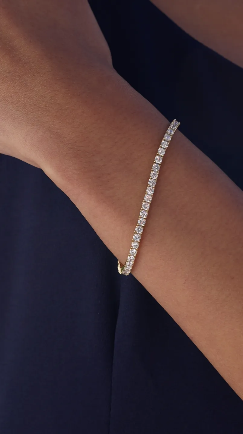 Vianne Round Prong Tennis Bracelet 18K Gold Vermeil