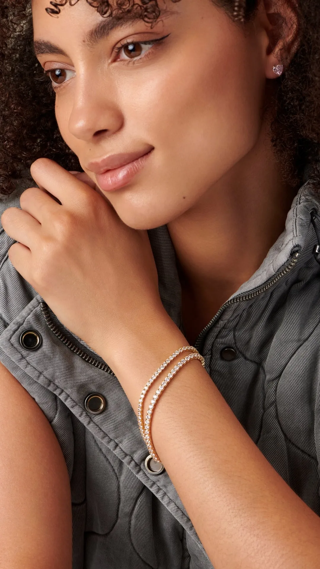 Vianne Round Prong Tennis Bracelet 18K Gold Vermeil