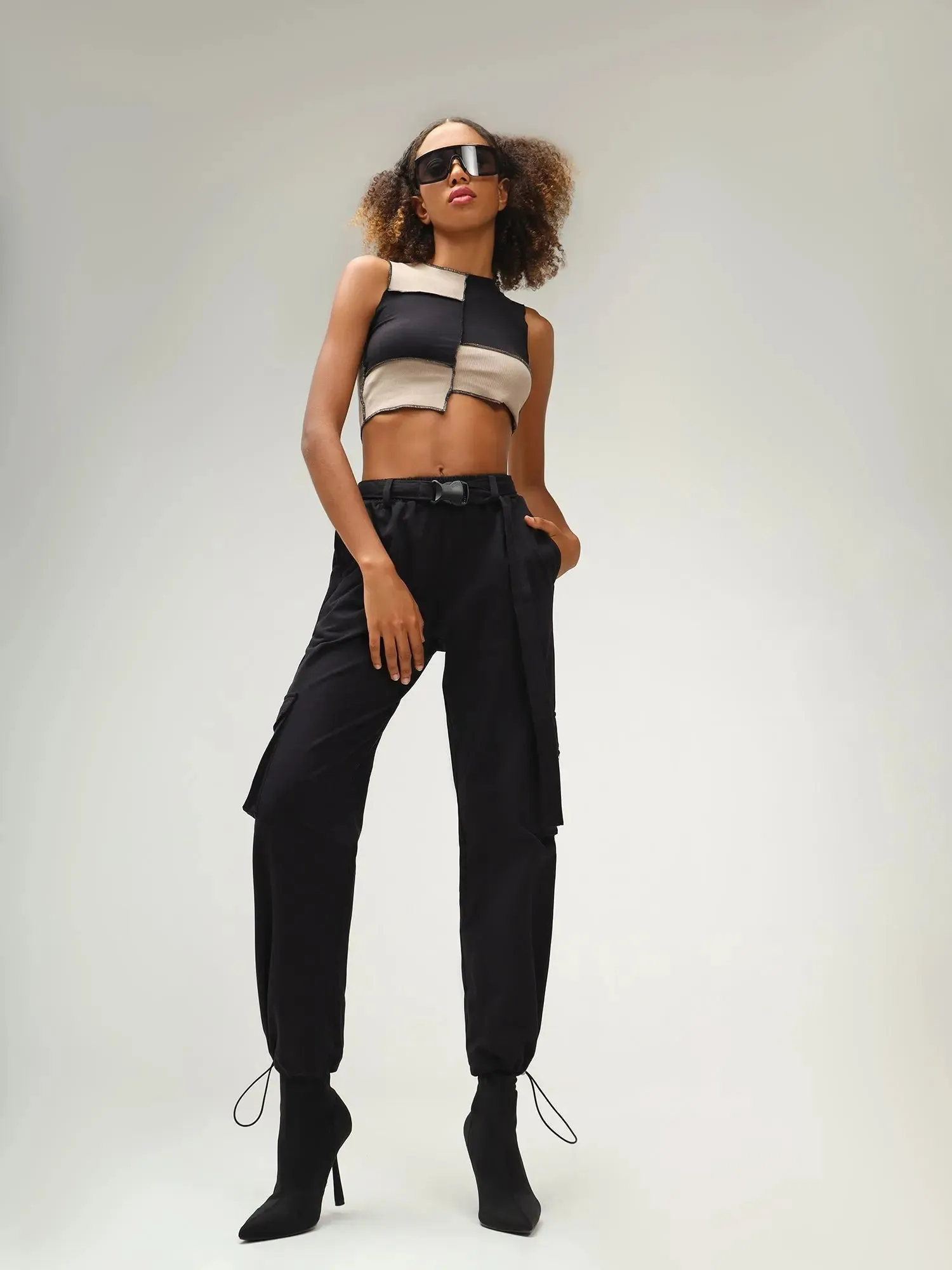 Vienna Mocha and Black Parachute Jogger Set