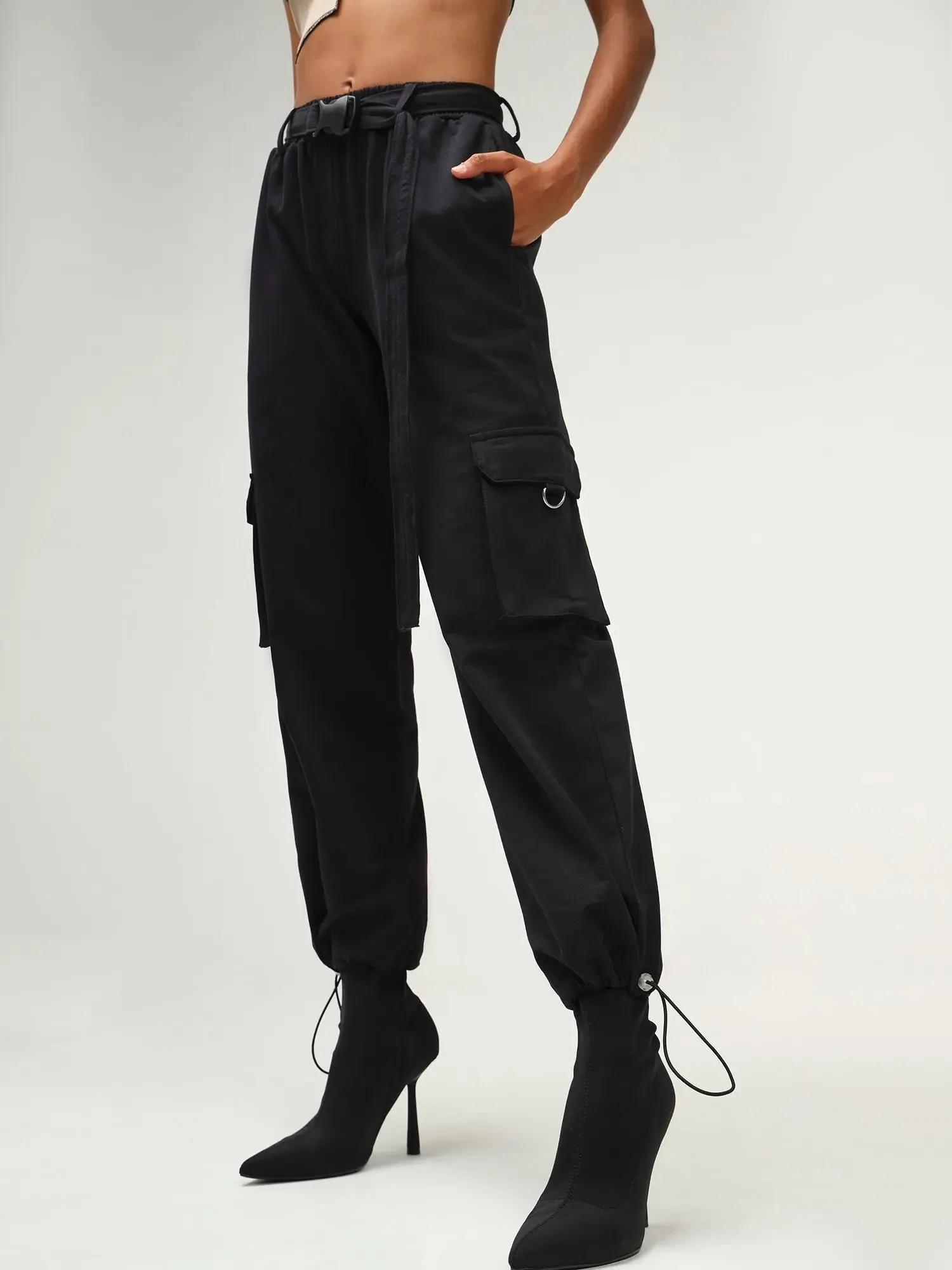 Vienna Mocha and Black Parachute Jogger Set